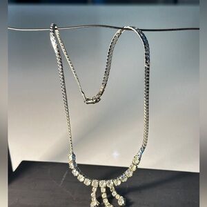 Vintage antique 1950s rhinestone necklace with bonus 2000s bracelet + earrings